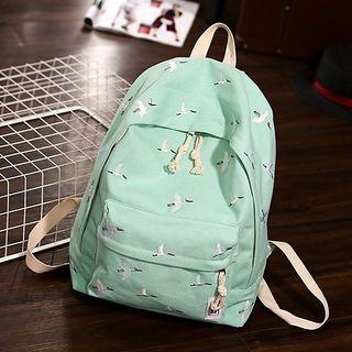 Crane Embroidered Backpack