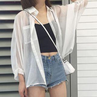Sheer Shirt White - One Size