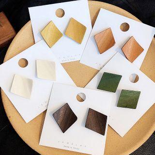 Wooden Rhombus Earring
