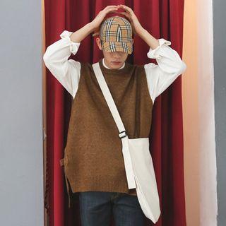 Side Slit Knitted Vest