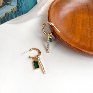 Rhinestone Drop Earrings As Shown In Figure - One Size