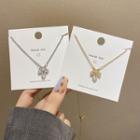 Flower Rhinestone Pendant Choker