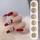 Set Of 2 : Chinese Character Rhinestone Manicure Accent
