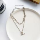 Layered Chain Necklace 1 Piece - Necklace - Silver - One Size