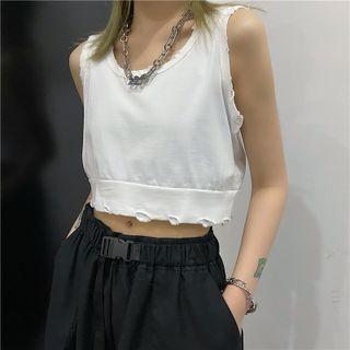 Frayed Crop Tank Top