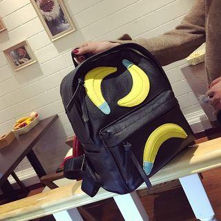 Faux-leather Appliqu  Backpack