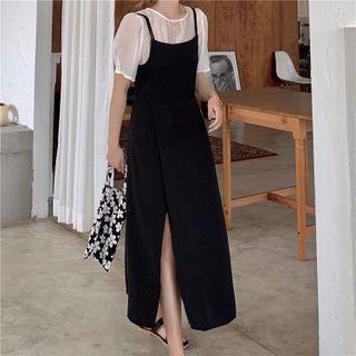 Puff-sleeve Blouse / Sleeveless Plain Dress