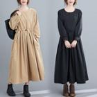 Round-neck Long-sleeve A-line Dress