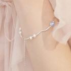 925 Sterling Silver Freshwater Pearl Bead Mermaid Tail Bracelet
