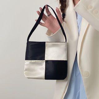 Two-tone Square Shoulder Bag Black & White - One Size