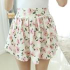 Inset Shorts Floral Patterned A-line Skirt