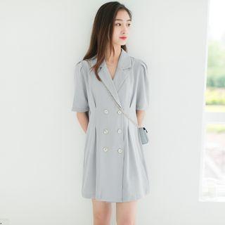 High-waist Dress Grayish Blue - One Size