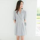 High-waist Dress Grayish Blue - One Size
