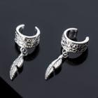 925 Sterling Silver Floral Engraved Fern Earring As Shown In Figure - One Size