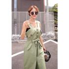 Button-detail Wide-leg Jumpsuit