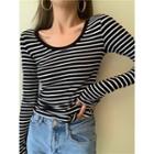 Long-sleeve Striped Long-sleeve T-shirt
