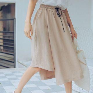 High Waist Asymmetric Hem Skort