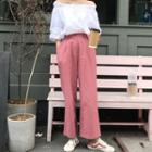 Cold Shoulder 3/4-sleeve Top / Wide Leg Pants