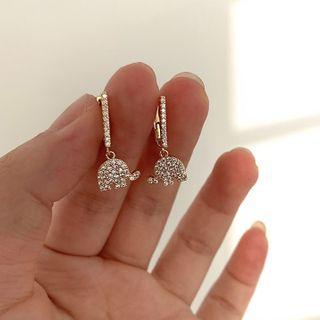 Rhinestone Elephant Dangle Earring 1 Pair - As Shown In Figure - One Size