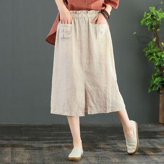 Front-slit Plain Skirt