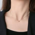 Rectangle Pendant Alloy Necklace Gold - One Size