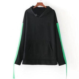 Long Sleeve Color-block Sport Hooded Sweatshirt