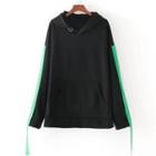 Long Sleeve Color-block Sport Hooded Sweatshirt