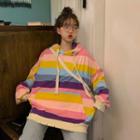 Rainbow Stripe Hooded Sweatshirt