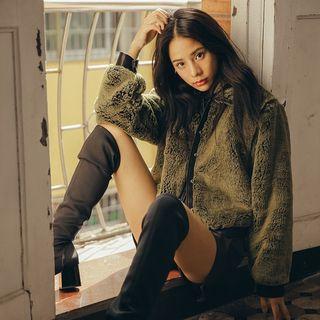 Furry Button Jacket