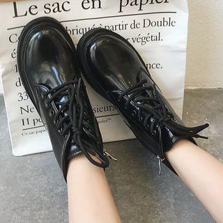 Side Zippers Lace-up Ankle Boots
