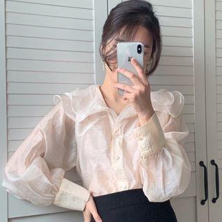 Set: Double Collar Blouse + Camisole