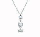 Vertical Crystals Necklace Silver - One Size