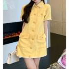 Short-sleeve Pocket Mini Dress