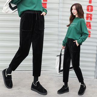 Cropped Velvet Sweatpants
