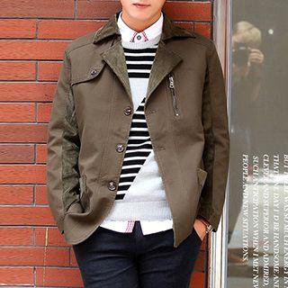 Faux Fur Applique Single Breasted Coat