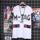 Print Panel Lettering Short-sleeve T-shirt