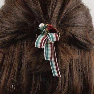 Tasseled Plaid Hair Clip