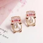 Faux Crystal Alloy Pig Earring