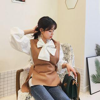 Tie-side Wool Blend Vest