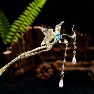 Retro Bird Alloy Rhinestone Hair Stick