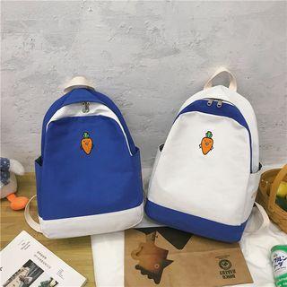Carrot Embroidered Canvas Backpack