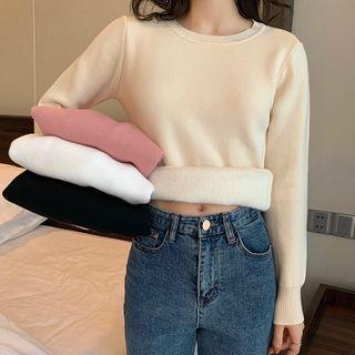 Fleece Long-sleeve Plain Top