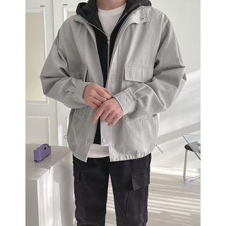 Detachable-hood Drawstring Jacket