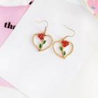 Heart-shaped Rose Hook Earrings