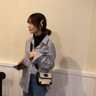 Piped Canvas Crossbody Bag Black - One Size