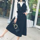 Double-breasted A-line Sleeveless Dress