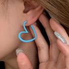 Heart Alloy Earring 1 Pair - Silver Needle - Blue - One Size