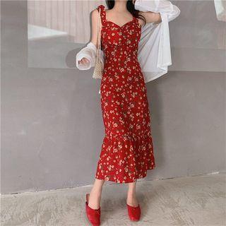 Spaghetti Strap Floral Print Dress / Jacket