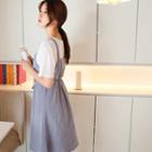 Drawstring-waist Buttoned Jumper Dress