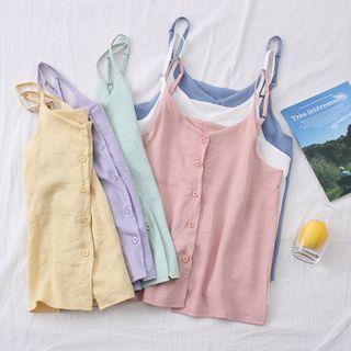 Button-down Camisole Top In 6 Colors